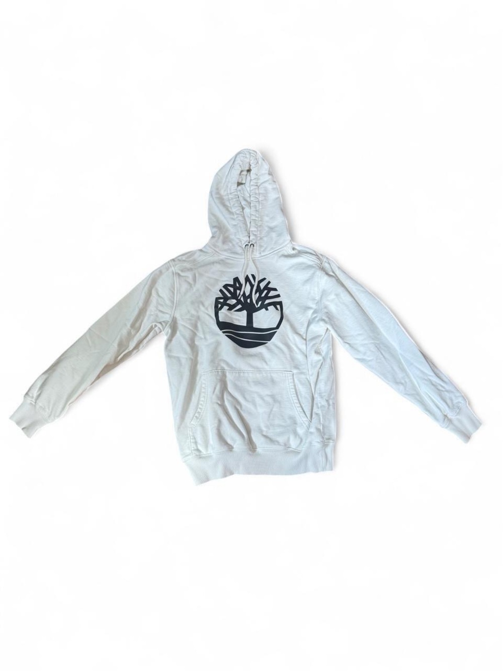 Timberland Cream Hoodie with Black Tree Logo